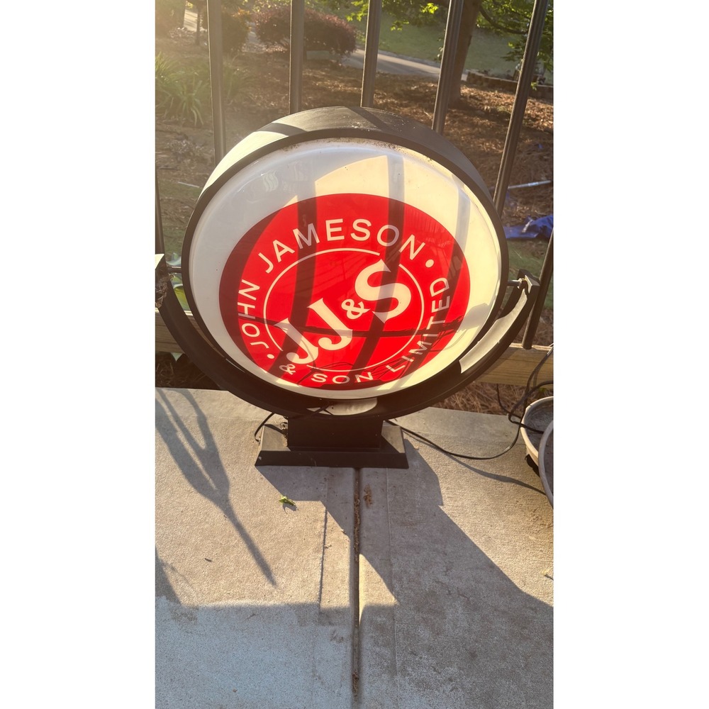 Jameson Irish Whiskey Lighted Bar Sign John Jameson & Son Limited 21 Inch Round
